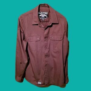 Electric Visual Revolution Casual Long Sleeve Snap Down -Lightning Bolt- Size S